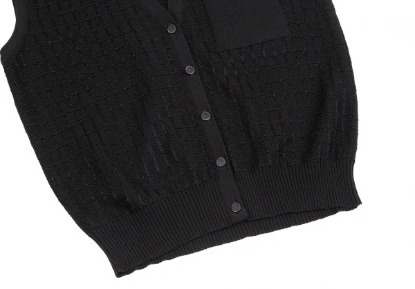 クリスチャンディオールChristian Dior グリッドチェックニットベスト 黒M K-128142_008