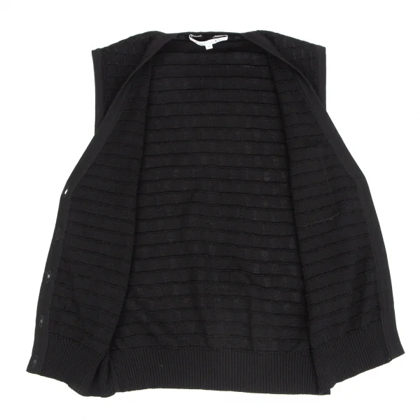 クリスチャンディオールChristian Dior グリッドチェックニットベスト 黒M K-128142_009