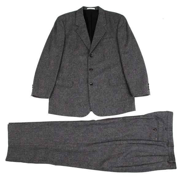 パパスPapas MOONファブリックカシミヤ混ウールスラックス グレーL K-128145_013