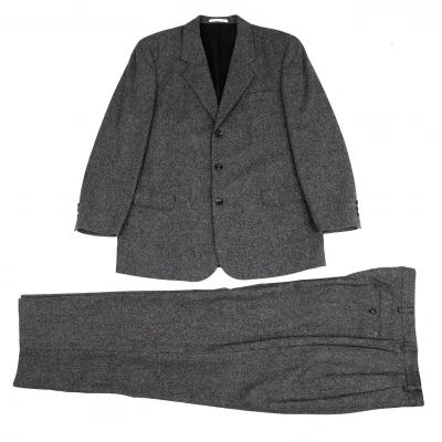 パパスPapas OONファブリックカシミヤ混ウールセットアップスーツ