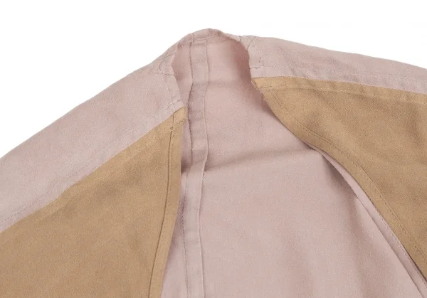 イッセイミヤケISSEY MIYAKE バイカラーピーチスキンストールベスト ピンクベージュ2 K-128155_004