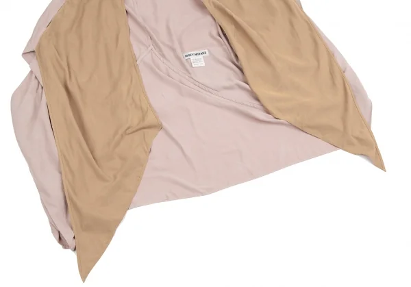 イッセイミヤケISSEY MIYAKE バイカラーピーチスキンストールベスト ピンクベージュ2 K-128155_006