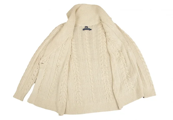 ラルフローレンRALPH LAUREN シルクショールカラーコンチョボタンニットカーディガン ベージュL K-128160_009