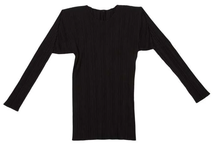 プリーツプリーズPLEATS PLEASE 長袖プリーツカットソー 黒3 (K プリーツプリーズPLEATS PLEASE 長袖プリーツカットソー 黒3 (K