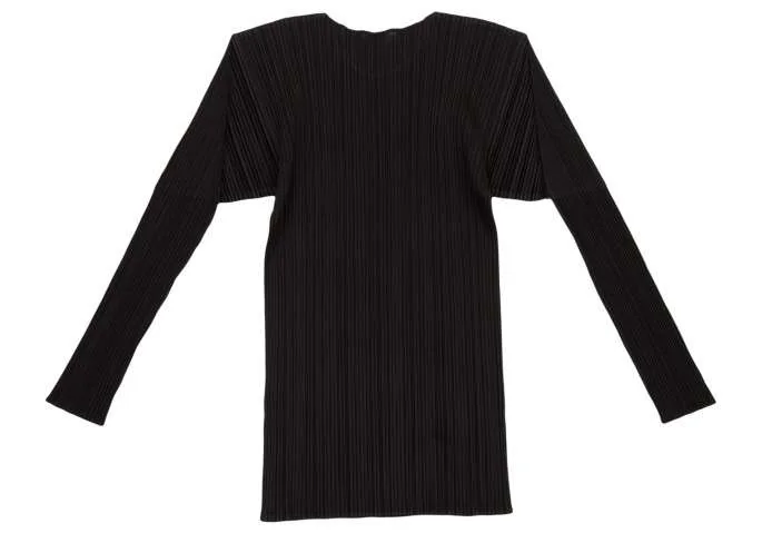 プリーツプリーズPLEATS PLEASE 長袖プリーツカットソー 黒3