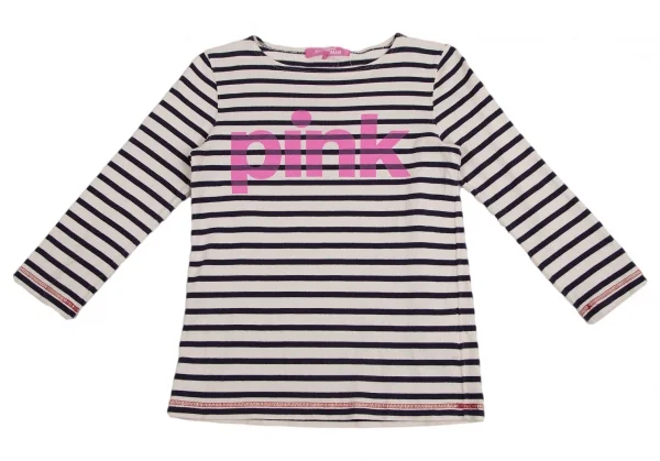 ジュンヤワタナベマンピンク コムデギャルソンJUNYA WATANABE MAN PINK COMME des GARCONS ロゴプリントボーダーバスクシャツ アイボリー紺ピンクS K-128185_002