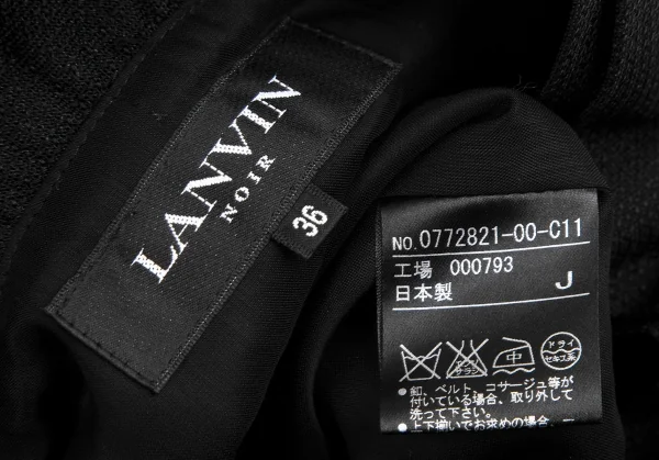 ランバンLANVIN トリアセテートポリメッシュフリルショートジャケット 黒36 K-128192_013