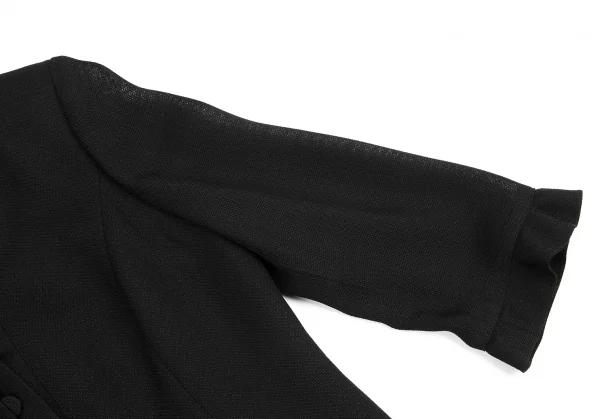 ランバンLANVIN トリアセテートポリメッシュフリルショートジャケット 黒36 K-128192_004