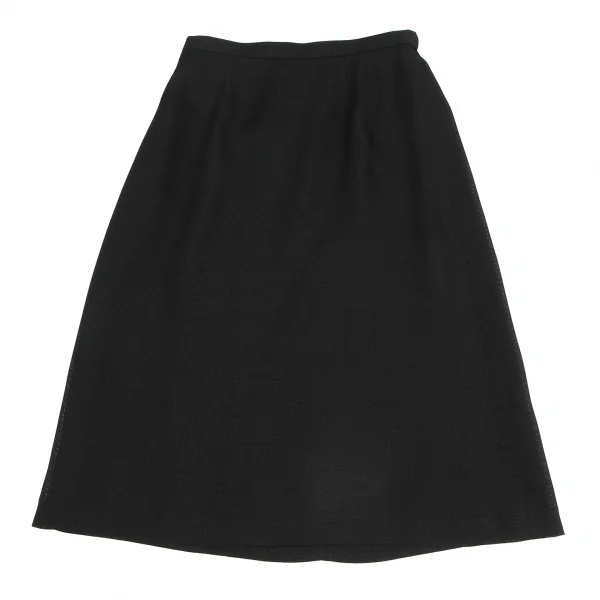 ランバンLANVIN トリアセテートポリメッシュフリルセットアップスーツ 黒36 K-128194_010