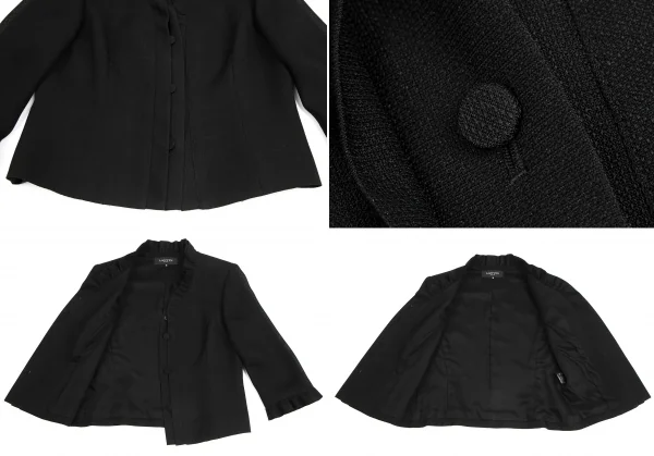 ランバンLANVIN トリアセテートポリメッシュフリルセットアップスーツ 黒36 K-128194_007