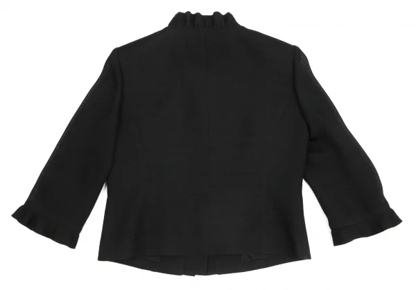 ランバンLANVIN トリアセテートポリメッシュフリルセットアップスーツ 黒36 K-128194_008