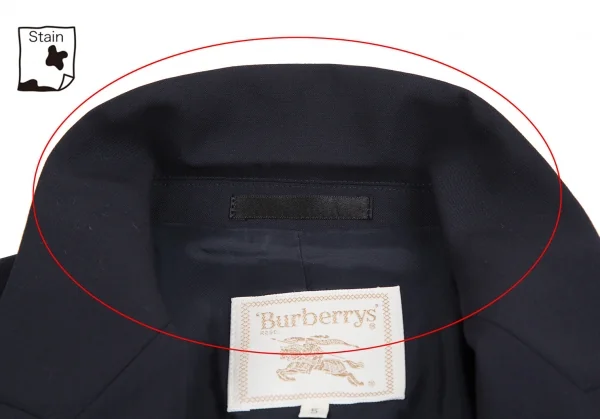バーバリーズBurberrys' ウールトロゴールドボタンダブルジャケット 紺5 K-128198_005