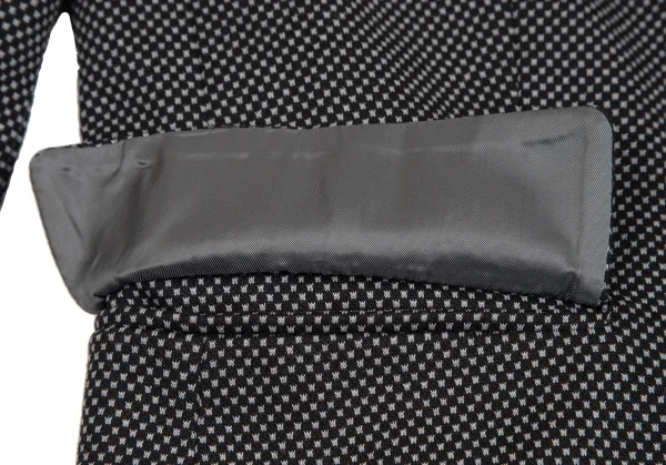 ポールスミス ブラックPaul Smith BLACK ポリレーヨン裏染めドットプリント総柄ジャケット 黒グレー38 K-128205_010