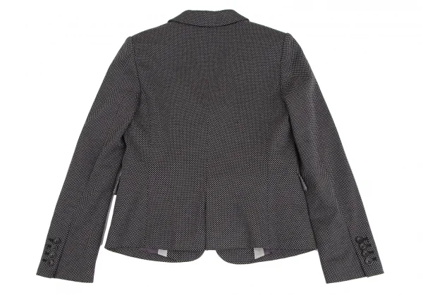 ポールスミス ブラックPaul Smith BLACK ポリレーヨン裏染めドットプリント総柄ジャケット 黒グレー38 K-128205_012