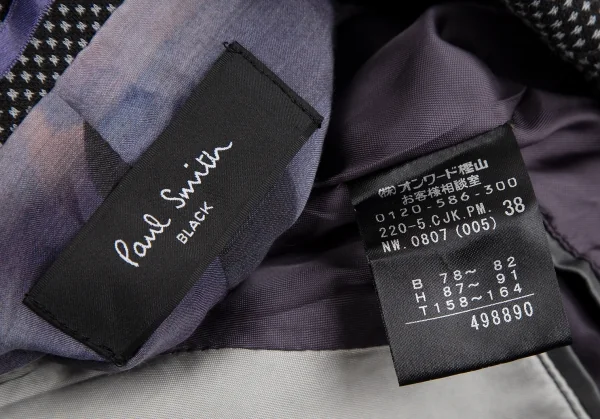 ポールスミス ブラックPaul Smith BLACK ポリレーヨン裏染めドットプリント総柄ジャケット 黒グレー38 K-128205_016