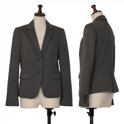 ポールスミス ブラックPaul Smith BLACK ポリレーヨン裏染めドットプリント総柄ジャケット 黒グレー