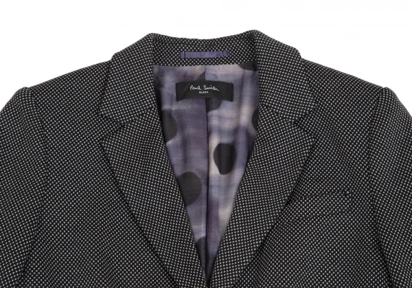 ポールスミス ブラックPaul Smith BLACK ポリレーヨン裏染めドットプリント総柄ジャケット 黒グレー38 K-128205_003