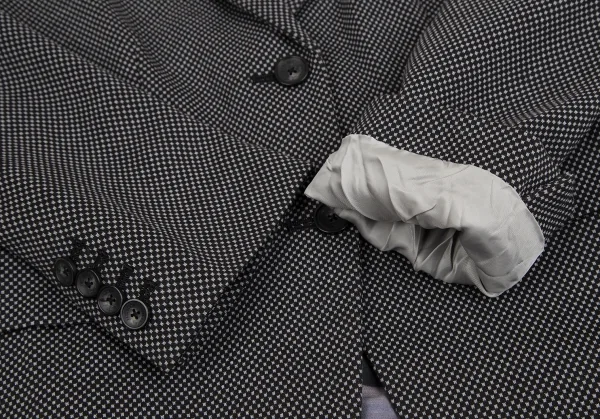 ポールスミス ブラックPaul Smith BLACK ポリレーヨン裏染めドットプリント総柄ジャケット 黒グレー38 K-128205_007