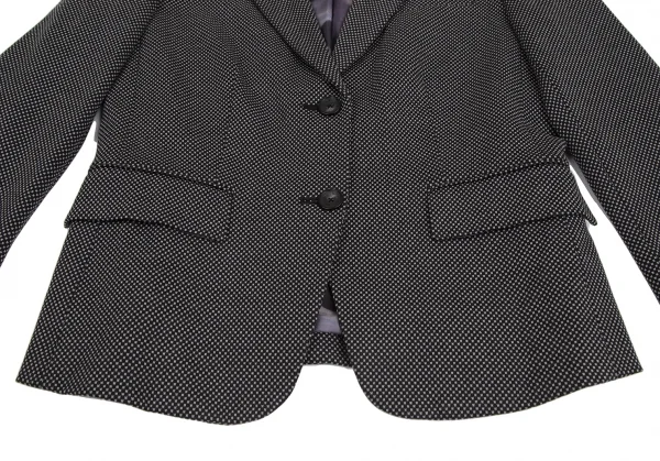 ポールスミス ブラックPaul Smith BLACK ポリレーヨン裏染めドットプリント総柄ジャケット 黒グレー38 K-128205_008