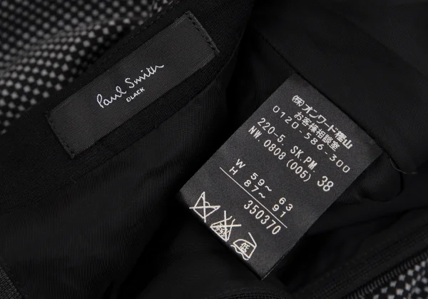 ポールスミス ブラックPaul Smith BLACK ポリレーヨン総柄フレアスカート 黒グレー38 K-128206_011