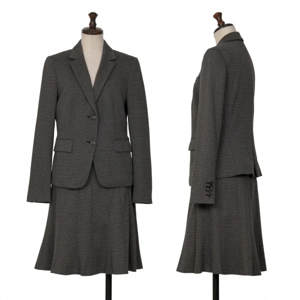 ポールスミス ブラックPaul Smith BLACK ポリレーヨン裏染めドットプリント総柄セットアップスーツ 黒グレー38 K-128207_001