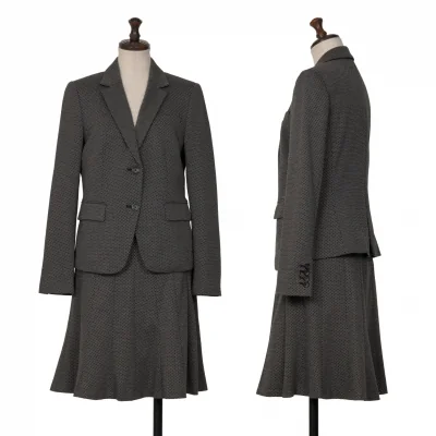 ポールスミス ブラックPaul Smith BLACK ポリレーヨン裏染めドットプリント総柄セットアップスーツ 黒グレー