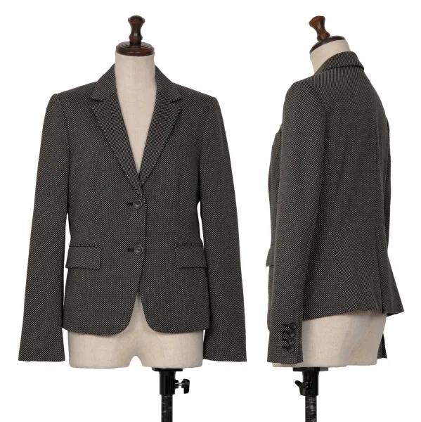 ポールスミス ブラックPaul Smith BLACK ポリレーヨン裏染めドットプリント総柄セットアップスーツ 黒グレー38 K-128207_002