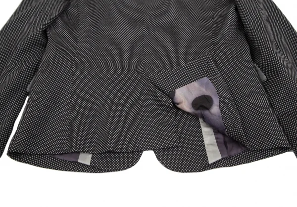 ポールスミス ブラックPaul Smith BLACK ポリレーヨン裏染めドットプリント総柄セットアップスーツ 黒グレー38 K-128207_008