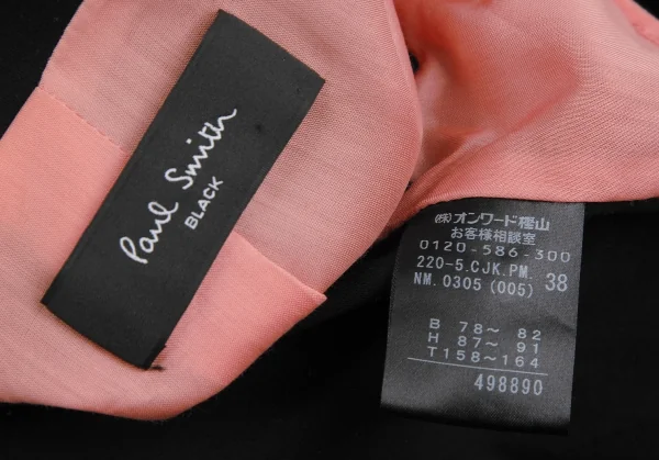 ポールスミス ブラックPaul Smith BLACK コットンリヨセル1Bジャケット 黒38 K-128208_014