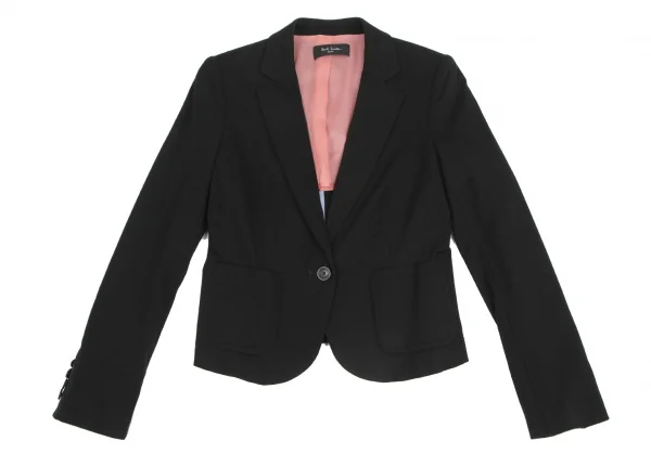 ポールスミス ブラックPaul Smith BLACK コットンリヨセル1Bジャケット 黒38 K-128208_002