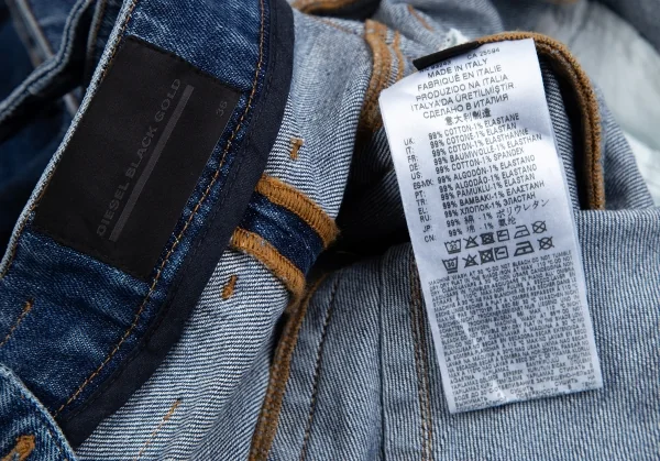 ディーゼル ブラックゴールドDIESEL BLACK GOLD プリーツデザイン変形デニムワンピース ブルー36 K-128219_020