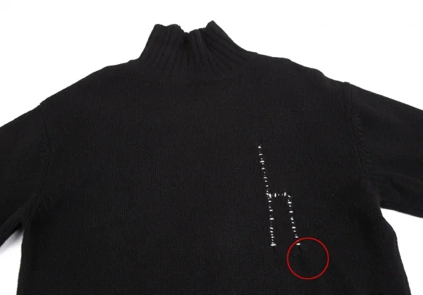 コムデギャルソン オムCOMME des GARCONS HOMME フロントステッチハイネックニットセーター 黒M位 K-128235_002
