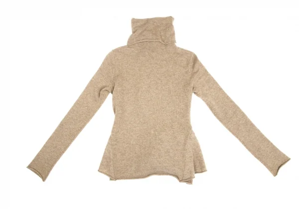 ダナキャランDONNA KARAN ウールタートルネックカシュクールニット ベージュS K-128238_012