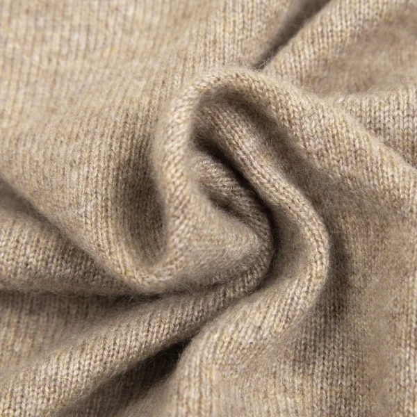 ダナキャランDONNA KARAN ウールタートルネックカシュクールニット ベージュS K-128238_013