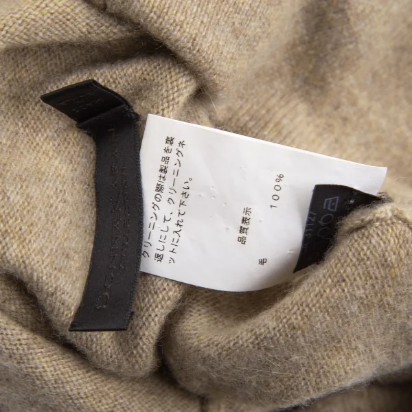 ダナキャランDONNA KARAN ウールタートルネックカシュクールニット ベージュS K-128238_015