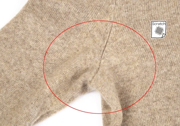 ダナキャランDONNA KARAN ウールタートルネックカシュクールニット ベージュS K-128238_004