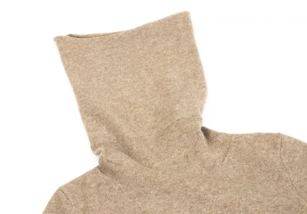 ダナキャランDONNA KARAN ウールタートルネックカシュクールニット ベージュS K-128238_006