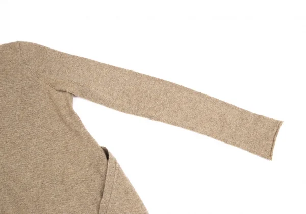 ダナキャランDONNA KARAN ウールタートルネックカシュクールニット ベージュS K-128238_007