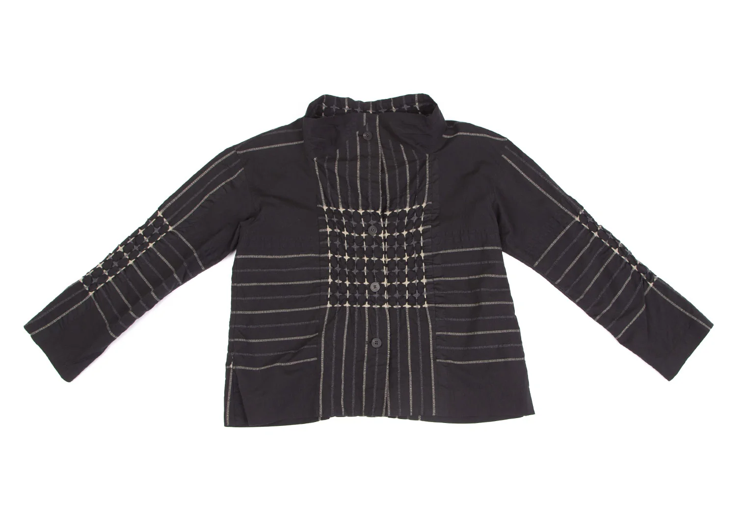 Haat　イッセイミヤケ　　　ジャケット ISSEY MIYAKE HaaT Sashiko Switched Jacket Navy 2 | PLAYFUL