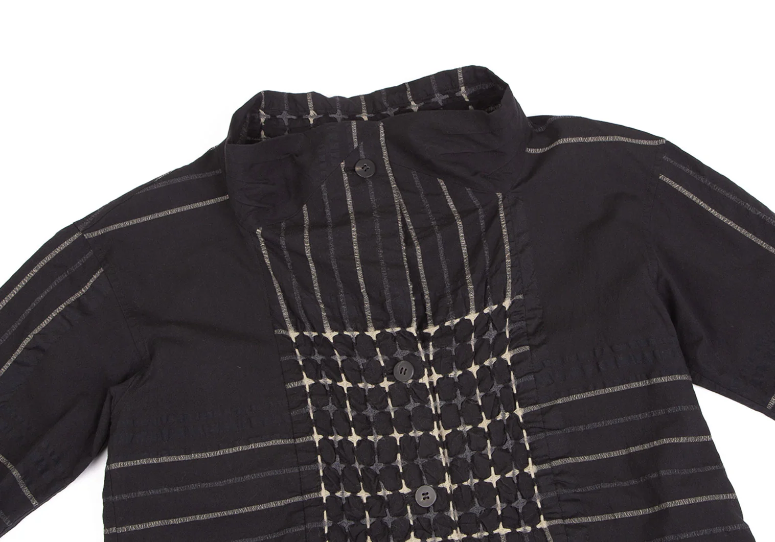 ISSEY MIYAKE HaaT Stitched Stripe Jacket Black 2 | PLAYFUL