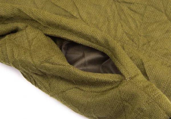 イッセイミヤケ ハートISSEY MIYAKE HaaT ポリウールシワ加工3Bジャケット カーキ2 K-128252_010