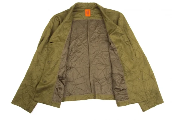 イッセイミヤケ ハートISSEY MIYAKE HaaT ポリウールシワ加工3Bジャケット カーキ2 K-128252_011