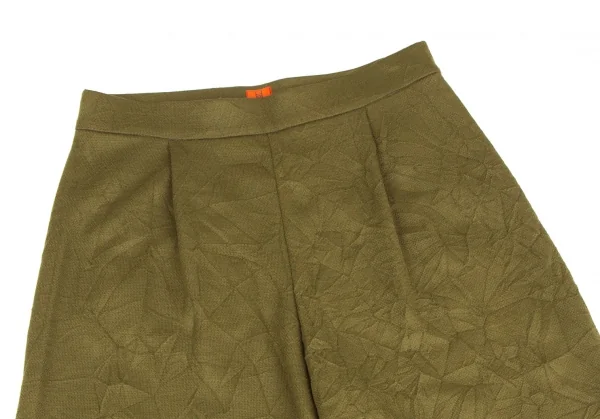 イッセイミヤケ ハートISSEY MIYAKE HaaT ポリウールシワ加工ワイドパンツ カーキ2 K-128253_002