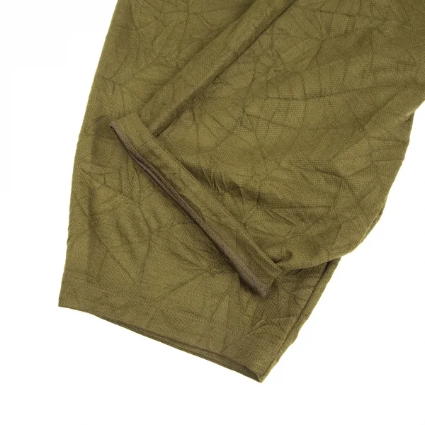 イッセイミヤケ ハートISSEY MIYAKE HaaT ポリウールシワ加工ワイドパンツ カーキ2 K-128253_007