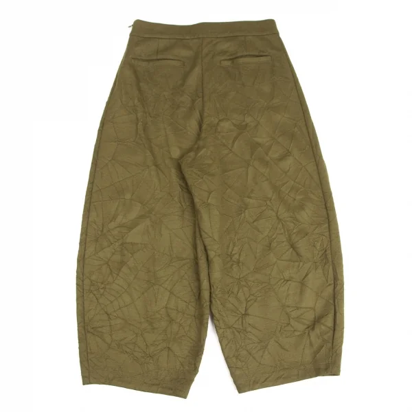 イッセイミヤケ ハートISSEY MIYAKE HaaT ポリウールシワ加工セットアップ カーキ2 K-128254_018