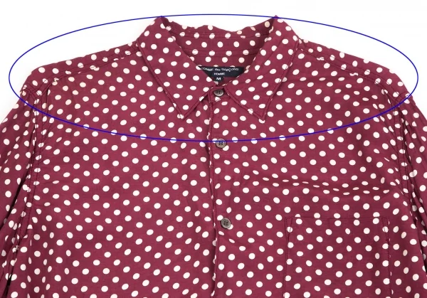 コムデギャルソン オムCOMME des GARCONS HOMME レーヨンパッカリングシャツ ワインレッドアイボリーM K-128258_002
