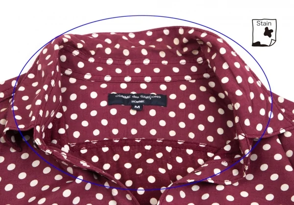 コムデギャルソン オムCOMME des GARCONS HOMME レーヨンパッカリングシャツ ワインレッドアイボリーM K-128258_003