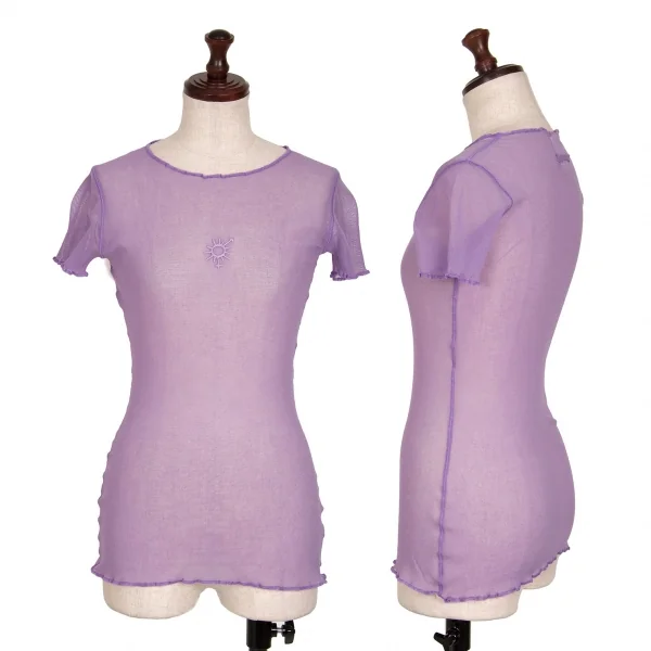 Jean Paul GAULTIER SOLEIL Logo Printed Mesh T-shirt Purple S K-128263_001