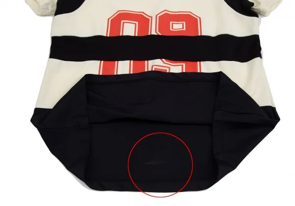 ジャンポールゴルチエJean Paul GAULTIER PARIS メッシュ切替ナンバリングTシャツ 黒クリーム48 K-128264_008