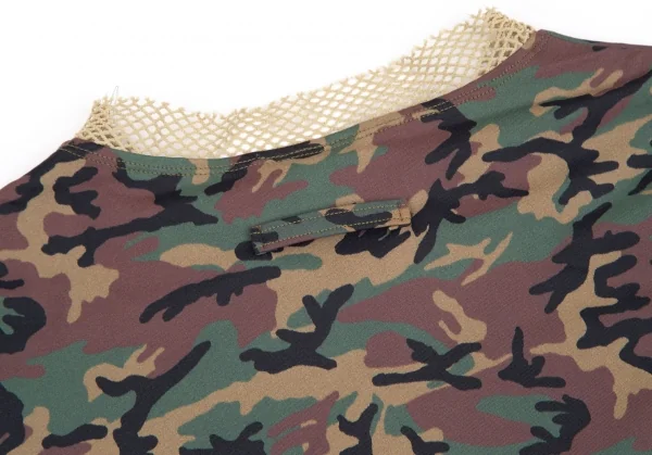 ジャンポールゴルチエ クラシックJean Paul GAULTIER CLASSIQUE ネットパイピングカモフラカットソー 緑茶40 K-128265_010